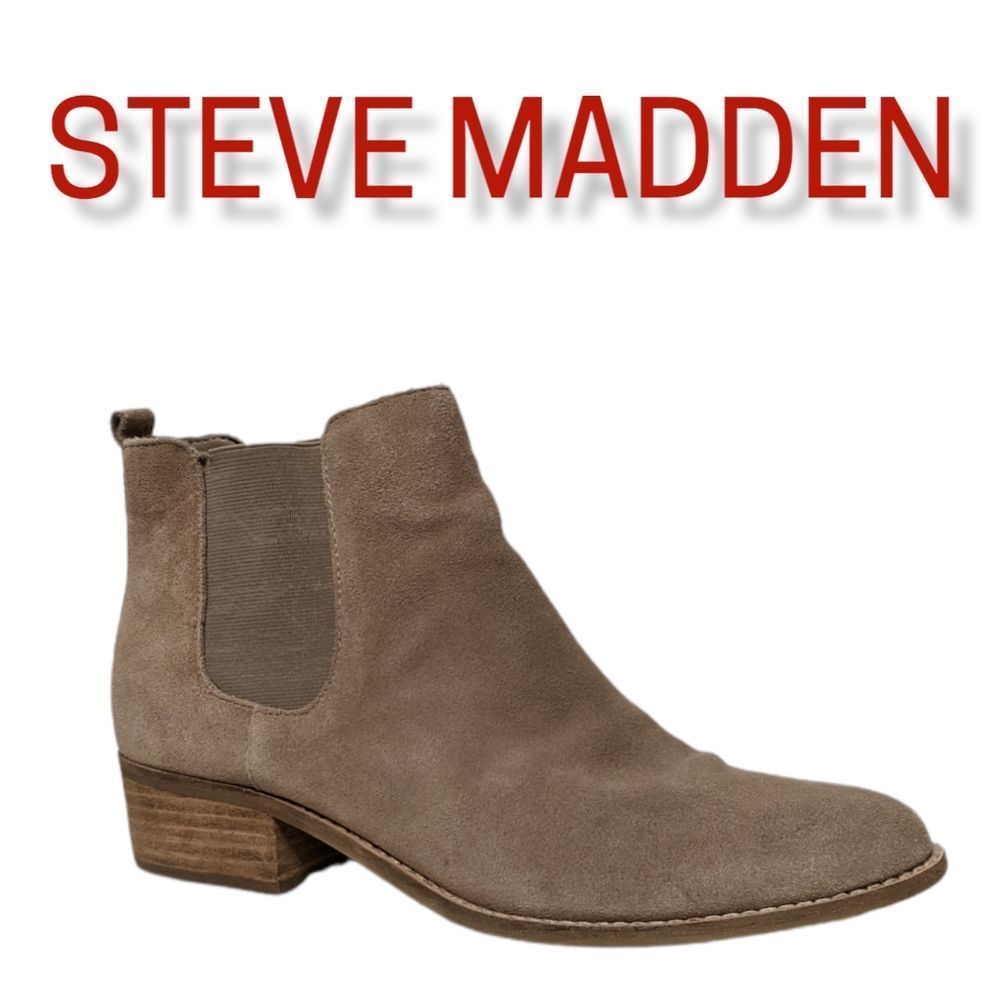 STEVE MADDEN Tan Suede Ankle Booties